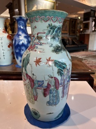 A Chinese famille rose 'immortals' vase, 19th C.