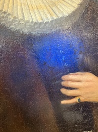 Illegibly signed, possibly School of Lille: Portrait of a nobleman with pocket watch, oil on canvas, 17th C.