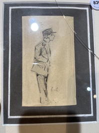 Emile Claus (1849-1924): Agent in Paris, pencil on paper