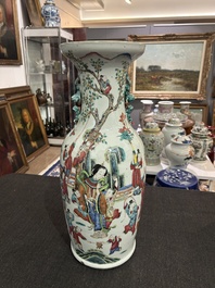 A Chinese famille rose 'qilin Song Zi and playing children' vase, 19th C.