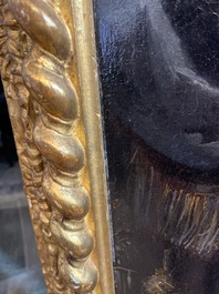 Illegibly signed, possibly School of Lille: Portrait of a nobleman with pocket watch, oil on canvas, 17th C.