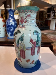A Chinese famille rose 'immortals' vase, 19th C.