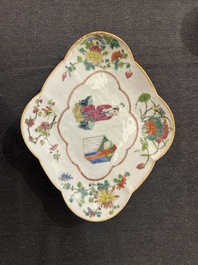 A Chinese famille rose Wu Shuang Pu bowl and a cup and saucer, Tongzhi mark and of the period