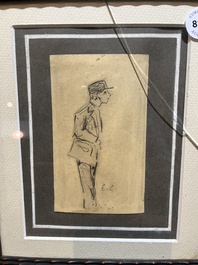 Emile Claus (1849-1924): Agent in Paris, pencil on paper