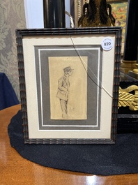 Emile Claus (1849-1924): Agent in Paris, pencil on paper