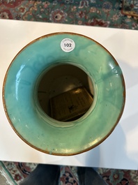 A Chinese famille rose 'immortals' vase, 19th C.