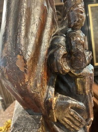 A polychromed wooden Saint Anne Trinity group, probably Flanders or Northern France, 15th C.