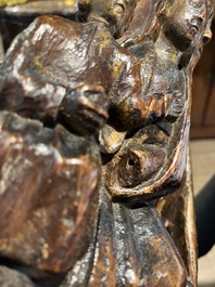 A polychromed wooden Saint Anne Trinity group, probably Flanders or Northern France, 15th C.