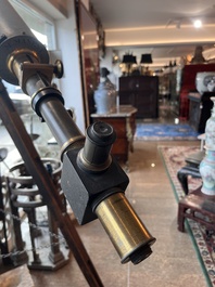 Een 6 inch refractor telescoop op houten driepikkel, Maurice Manent &amp; Secretan, Parijs, begin 20ste eeuw