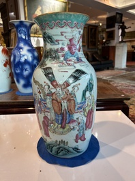 A Chinese famille rose 'immortals' vase, 19th C.