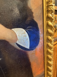 Illegibly signed, possibly School of Lille: Portrait of a nobleman with pocket watch, oil on canvas, 17th C.