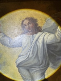 Franse school, navolger van Rafa&euml;l (1483-1520): De transfiguratie van Jezus, olie op doek, 17de eeuw