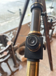 Een 6 inch refractor telescoop op houten driepikkel, Maurice Manent &amp; Secretan, Parijs, begin 20ste eeuw