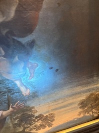 Franse school, navolger van Rafa&euml;l (1483-1520): De transfiguratie van Jezus, olie op doek, 17de eeuw