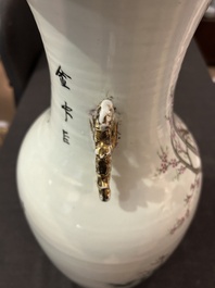 Drie diverse Chinese famille rose vazen, 19de/20ste eeuw