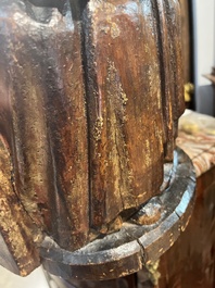 A polychromed wooden Saint Anne Trinity group, probably Flanders or Northern France, 15th C.