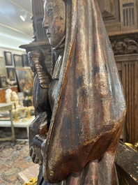 A polychromed wooden Saint Anne Trinity group, probably Flanders or Northern France, 15th C.