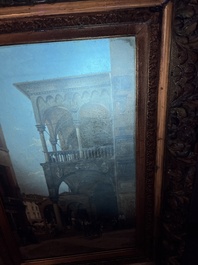 Jacques Fran&ccedil;ois Carabain (1834-1933): 'Une vue de la Piazza d'Erbe &agrave; Padoue' (Piazza delle Erbe, Padua), olie op doek