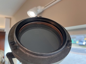 Een 6 inch refractor telescoop op houten driepikkel, Maurice Manent &amp; Secretan, Parijs, begin 20ste eeuw