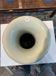 A Chinese famille rose vase with palace scenes, 19th C.