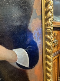 Illegibly signed, possibly School of Lille: Portrait of a nobleman with pocket watch, oil on canvas, 17th C.