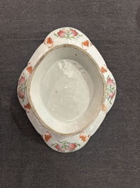 A Chinese famille rose Wu Shuang Pu bowl and a cup and saucer, Tongzhi mark and of the period