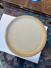 A Chinese famille rose vase with palace scenes, 19th C.