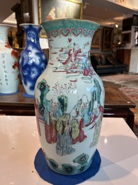 A Chinese famille rose 'immortals' vase, 19th C.