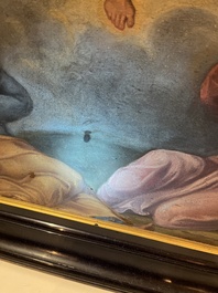 Franse school, navolger van Rafa&euml;l (1483-1520): De transfiguratie van Jezus, olie op doek, 17de eeuw