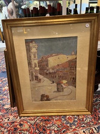 Nicolae Tonitzae (1886-1940): City view of presumably Mangalia, oil on board