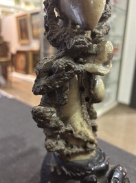 A Chinese soapstone carving, 20th C.