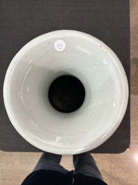 A Chinese famille rose 'antiquities' vase and a vase with figures in a garden, 19th/20th C.