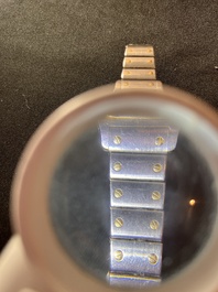 A Cartier Santos Galb&eacute;e yellow gold and steel wristwatch, n&deg;166930, second half 20th C.