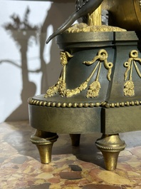 A gilt and patinated bronze Consulate pendule 'A l'Am&eacute;rique', Jean-Simon Deverberie, Paris, 1800-1804