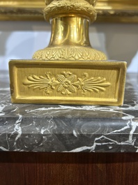 A fine French Empire vase with refined gilt design on a cobalt blue ground, Paris, early 19th C.