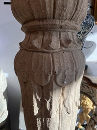 An Indian Mughal style sandstone column, probably Northern India, 18th C.