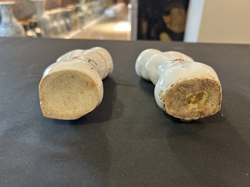 A varied collection of Chinese famille rose sculptures, 19th/20th C.