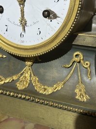 A gilt and patinated bronze Consulate pendule 'A l'Am&eacute;rique', Jean-Simon Deverberie, Paris, 1800-1804