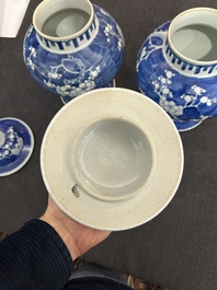 Four various Chinese blue and white vases, 19th C.
