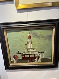 Gaston Bogaert (1918-2008): 'Mer du Nord', olie op board, gedateerd (19)93