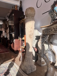 An Indian Mughal style sandstone column, probably Northern India, 18th C.