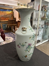 A Chinese famille rose vase with fine floral design, Hongxian mark, Republic
