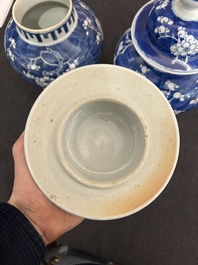 Four various Chinese blue and white vases, 19th C.