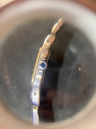 A Cartier Santos Galb&eacute;e yellow gold and steel wristwatch, n&deg;166930, second half 20th C.