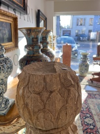 An Indian Mughal style sandstone column, probably Northern India, 18th C.