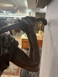 Emile Pinedo (1840-1916): 'Arabe en marche' (Arab on the march), brown patinated bronze