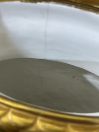 A fine French Empire vase with refined gilt design on a cobalt blue ground, Paris, early 19th C.