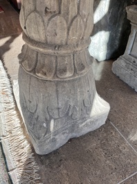 An Indian Mughal style sandstone column, probably Northern India, 18th C.