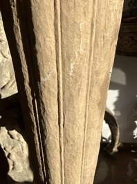 An Indian Mughal style sandstone column, probably Northern India, 18th C.