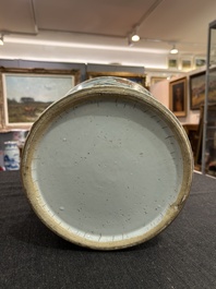 A Chinese qianjiang cai vase and cover with antiquities, 19th/20th C.